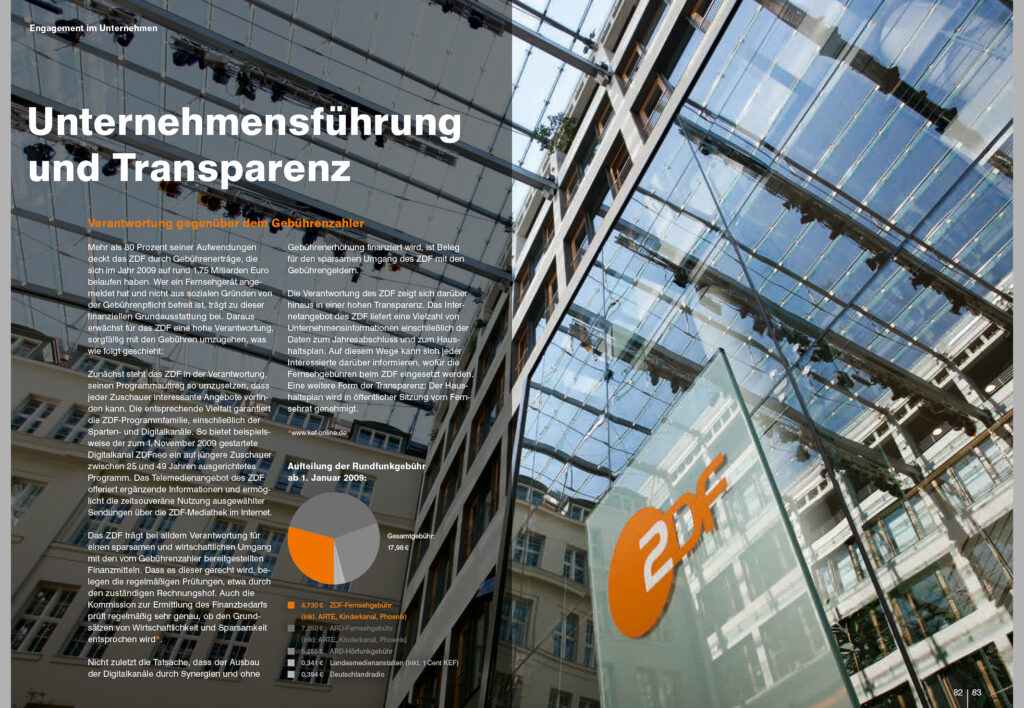 2009, 2010, CSR, Corporate Social Responsibility, Editorial, Hauptstadtstudio, Mainz, ZDF, Zweites Deutsches Fernsehen