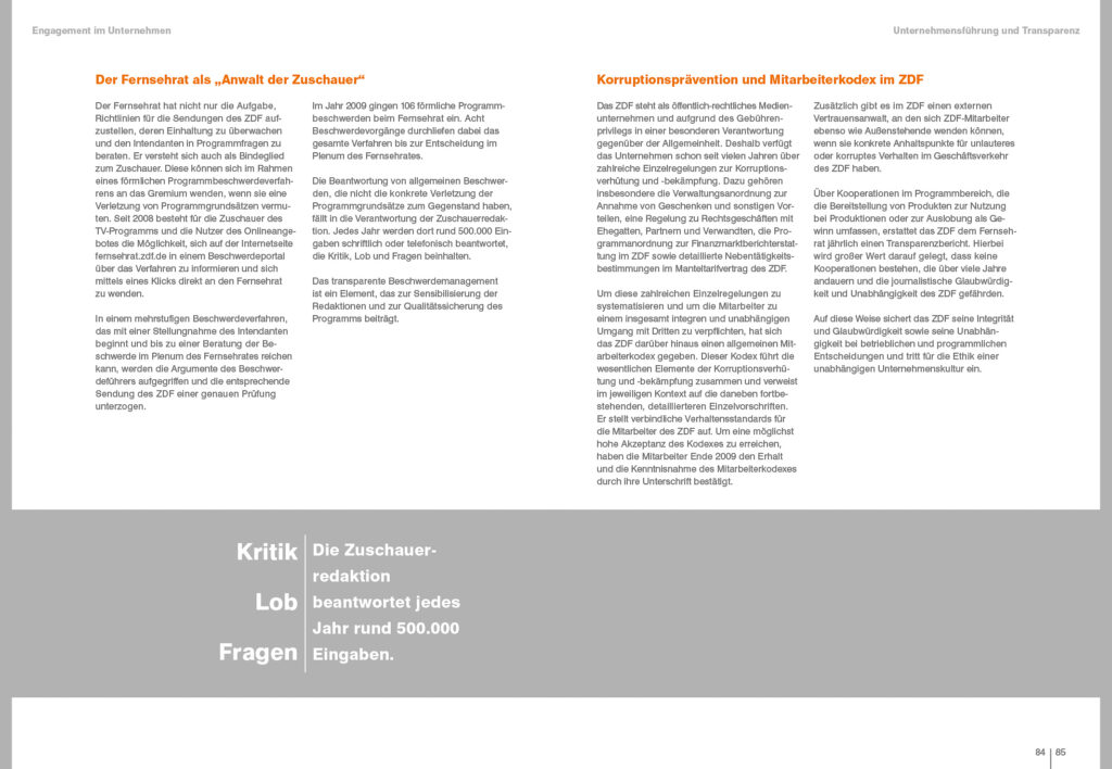 2009, 2010, CSR, Corporate Social Responsibility, Editorial, Mainz, ZDF, Zweites Deutsches Fernsehen